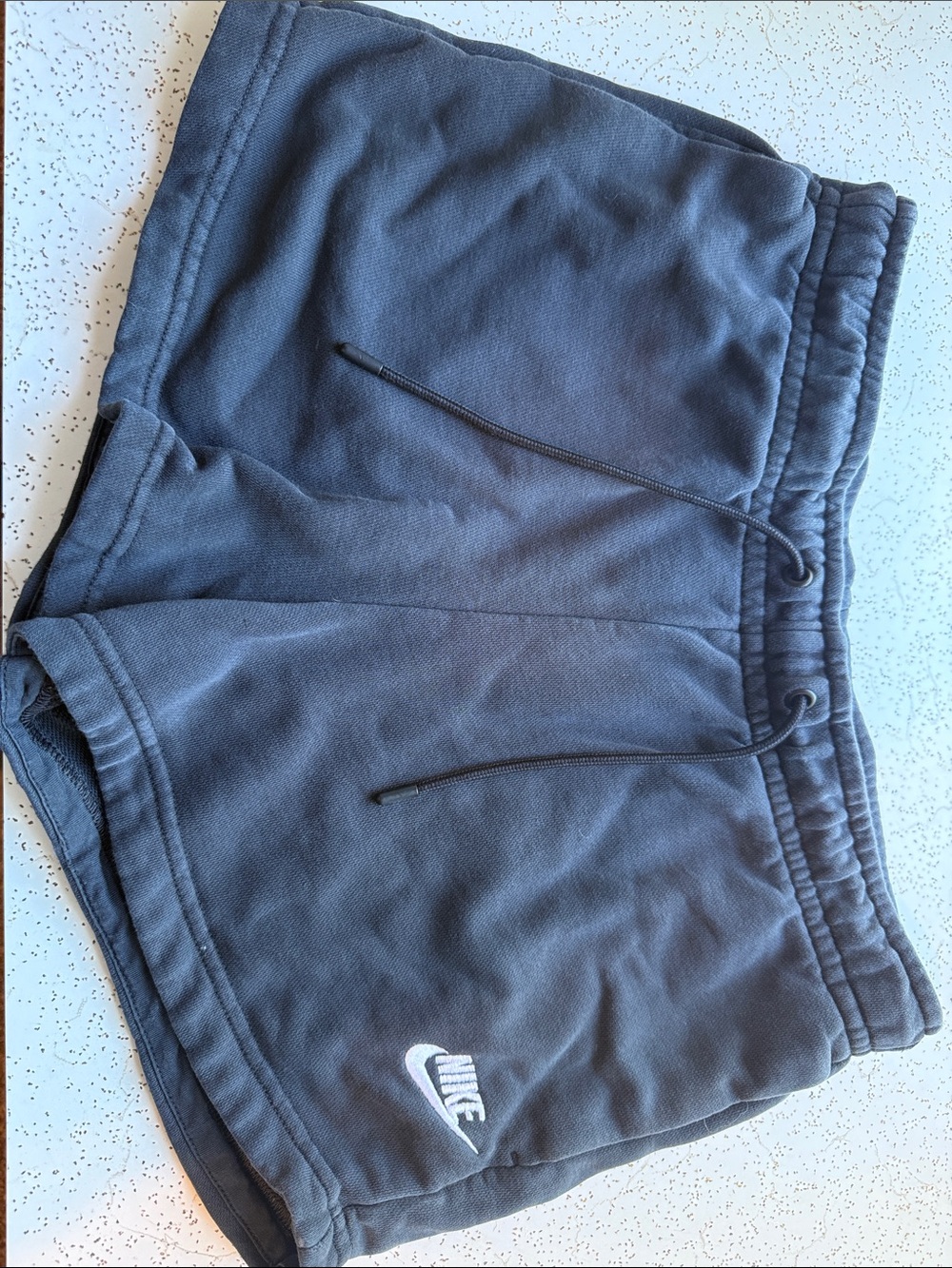Nike Women's Dark Gray Drawstring Athletic Shorts with Logo